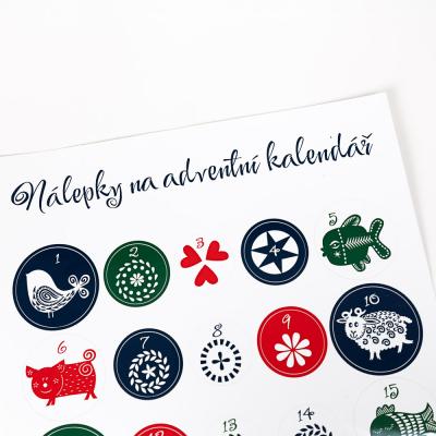 Samolepky na adventní kalendář